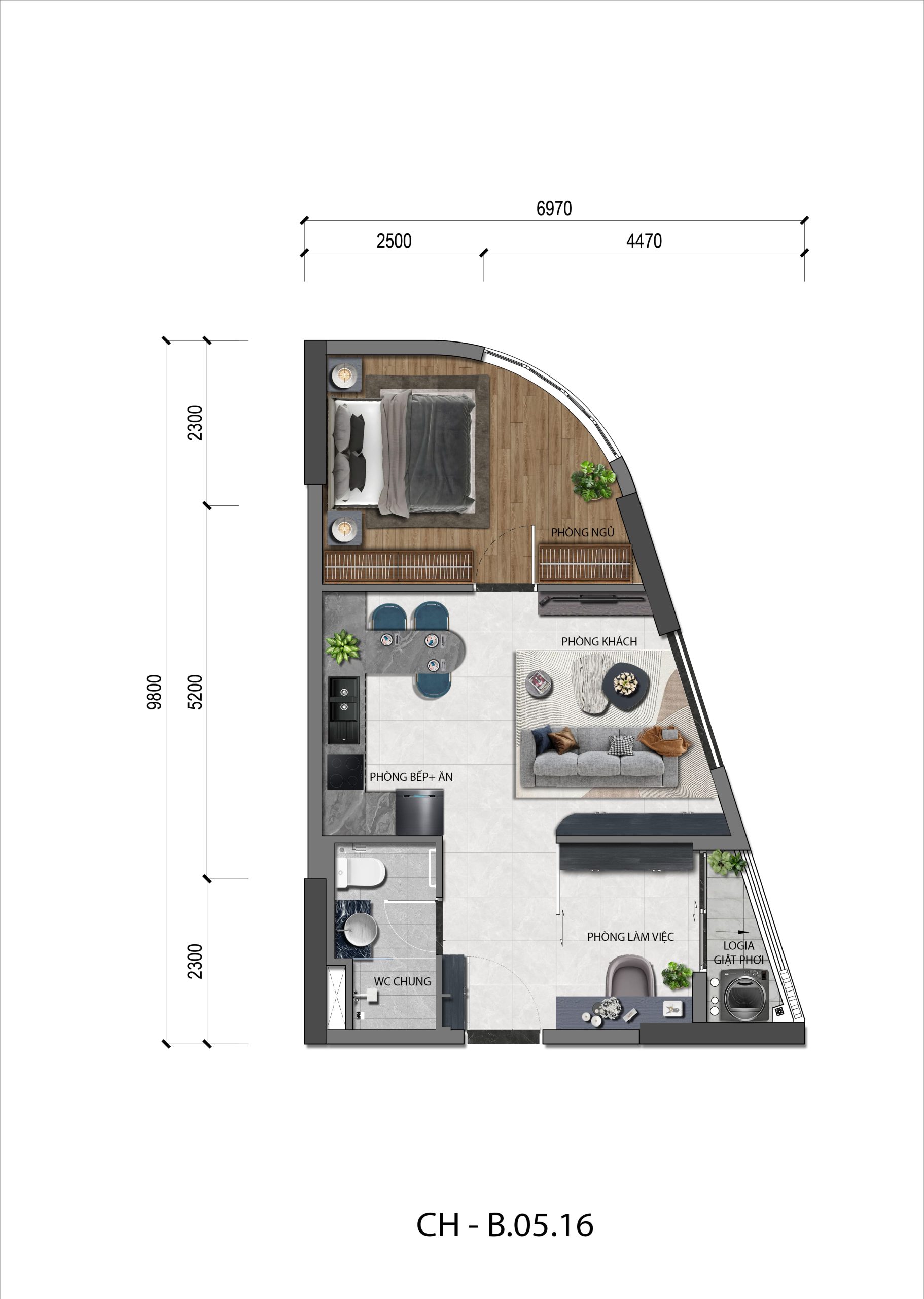 Căn Hộ Ak Tower 1pn B.05.16