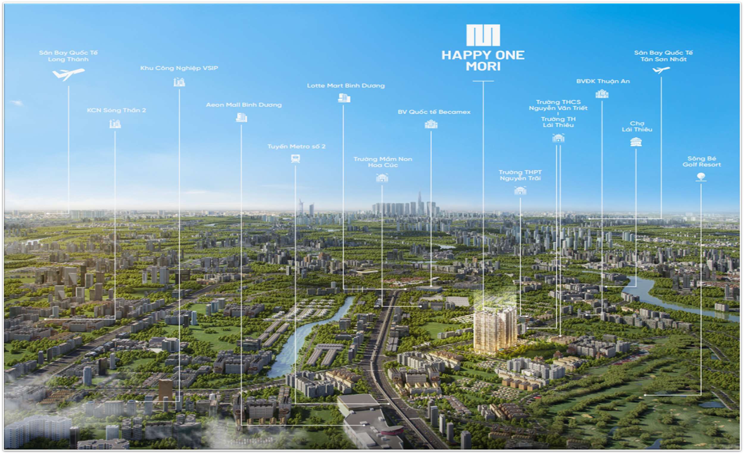 Tiện ích Ngoại Khu ở Dự án Happy One Mori