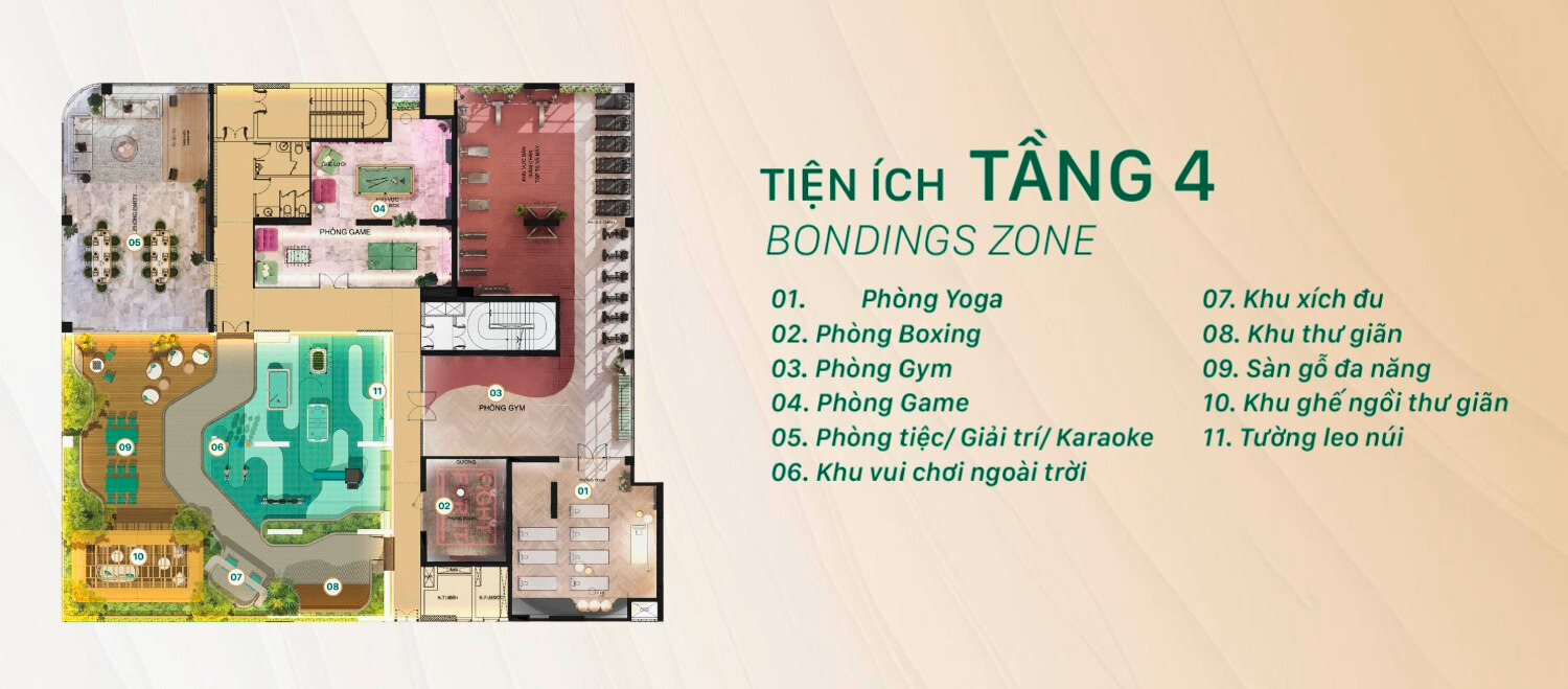 Tiện ích tầng 4 The Emerald Garden View