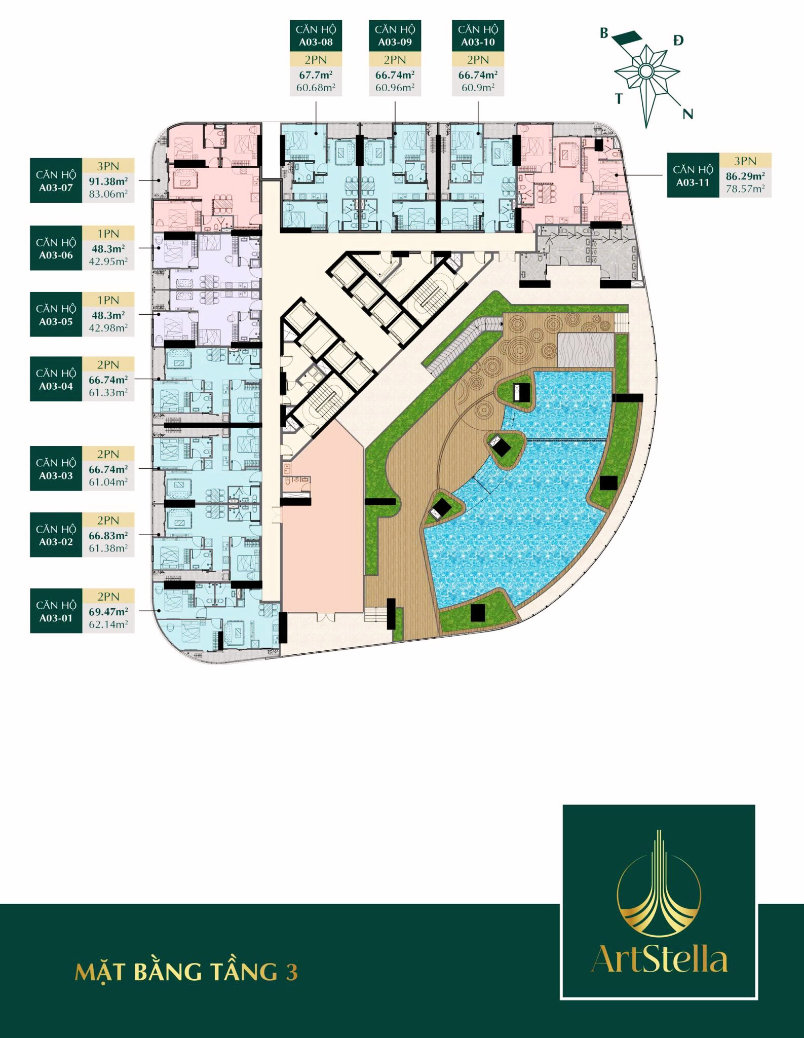 Mặt Bằng Tầng 3 ArtStella