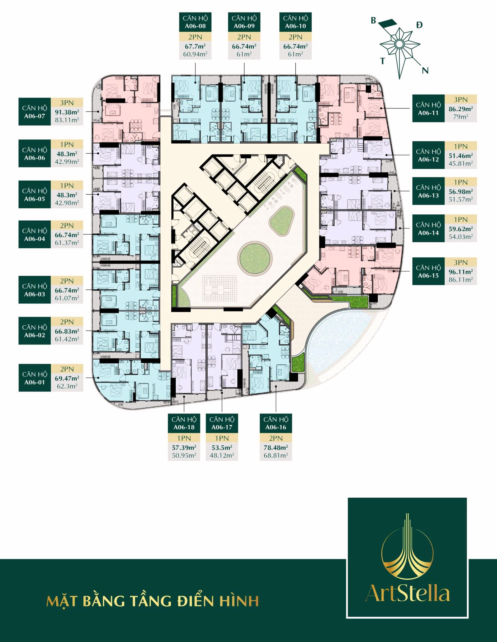 Mặt Bằng Tầng điển Hình Căn Hộ ArtStella